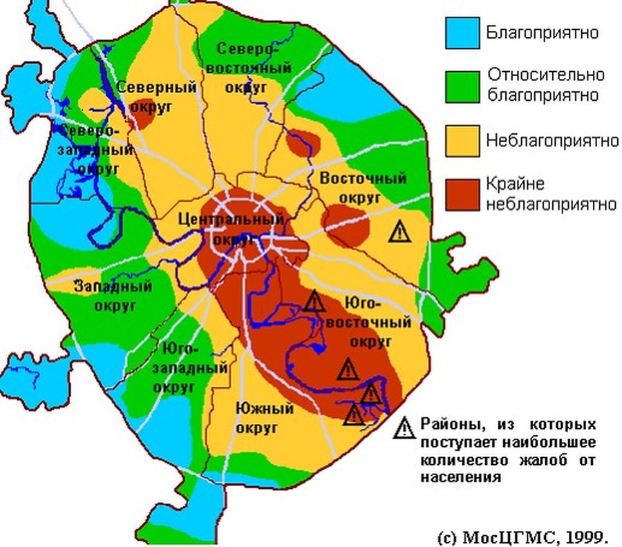 Карта районов москвы юмористическая