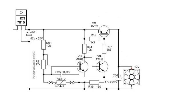 Схема терморегулятора для кулера