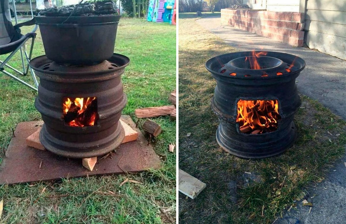 Печка из газелевских дисков