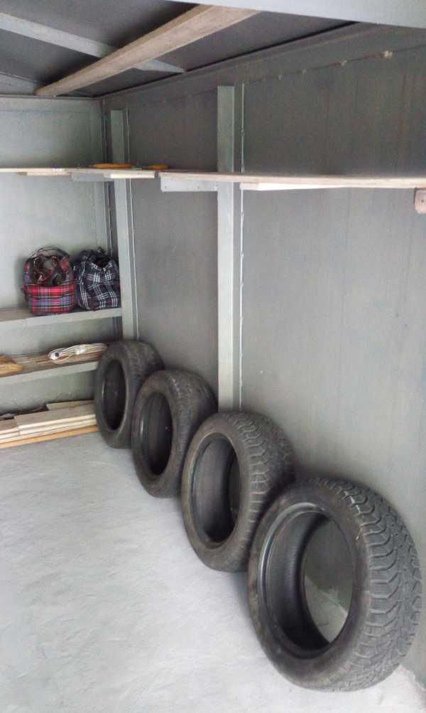 Полка для хранения колес в гараже своими руками